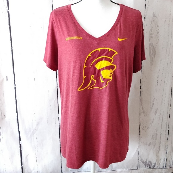 Nike Tops - Nike USC Trojans TriBlend Red V-Neck T-Shirt XL W